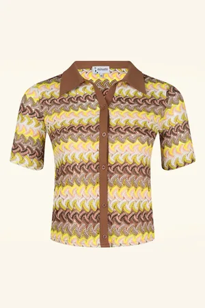 Minueto Anderson Zickzack Shirt in Braun und Multi.