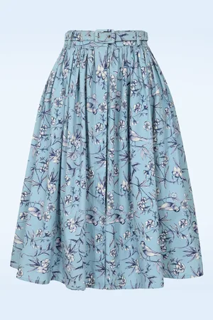 Banned Retro Mila Toile Swing Rock in Hellblau.