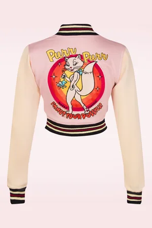 Queen Kerosin College Jacke Not Your Pussycat in Dusty Pink