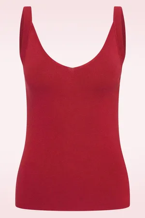 Zilch Sadie Singlet Top in Rubinrot