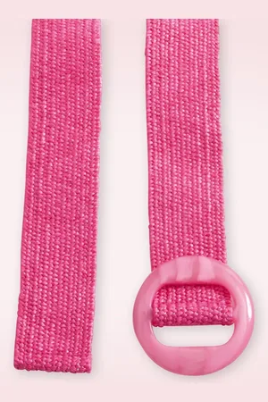 Smashed Lemon Peggy Raffia Gürtel in Pink