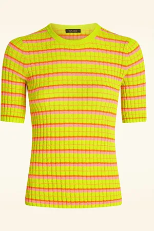 King Louie Agnes Sunny Ripp Top in Neongelb.
