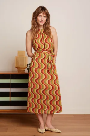 King Louie Virna Jiggy Midi-Kleid in Multi