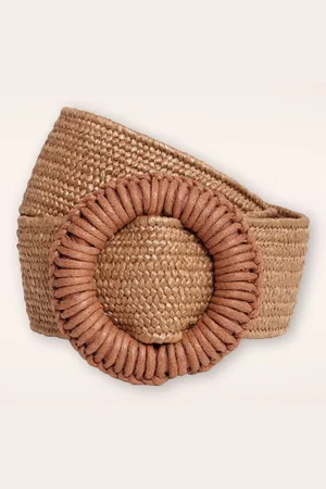 Smashed Lemon Raffia Gürtel in