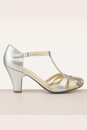 Chelsea Crew Sergi T-Riemchen Pumps in Multi Metallics