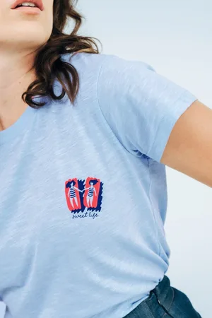 Mademoiselle YéYé Sweet Life T-Shirt in Kaschmirblau