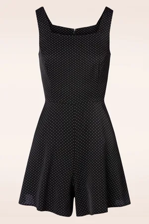 Banned Retro Spotty Playsuit in und Weiß
