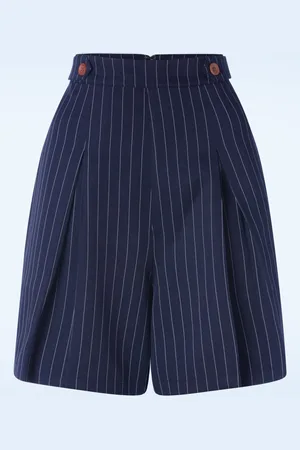Banned Retro Stripe Sail Shorts in Marineblau