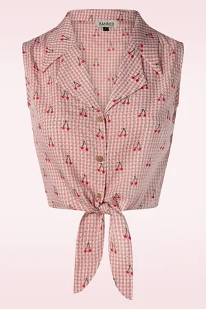 Banned Retro Sweet Pea Bluse in Pink