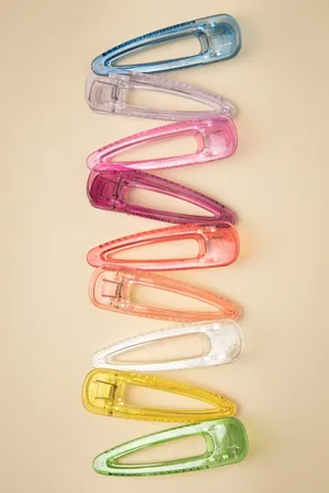 Banned Retro Regenbogen Haarspangen 9er Set
