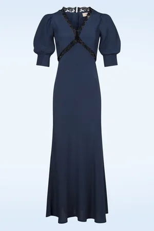Timeless Kimberley Maxikleid in Marineblau und Schwarz
