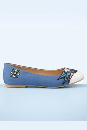 Banned Retro Marilou Schwalben Ballerina Flats in Blau