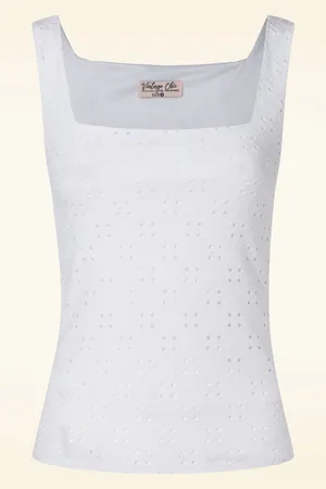 Vintage Chic Demi Stickerei Oberteil in .