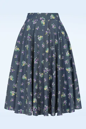 Banned Retro Cary Bloom Rock in Blau