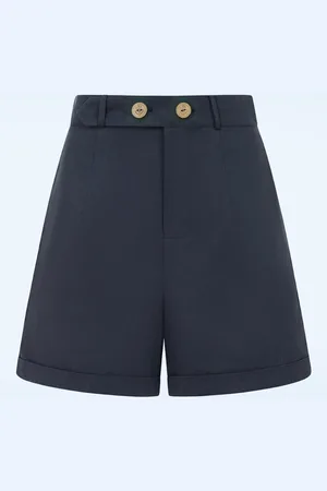 Banned Retro June Beach Day Shorts in Marineblau