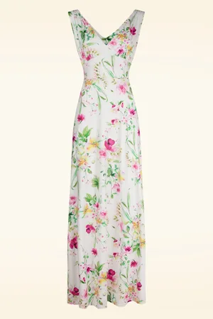 Vintage Chic Deveny Floral Maxikleid in Weiß