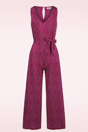 SURKANA Vera Geo Print Jumpsuit in Fuchsia