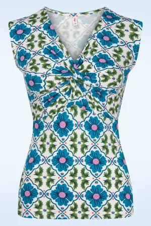 Blutsgeschwister Savanna Knot Top in My Cute Dream Flower