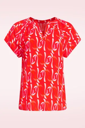 Smashed Lemon Maddy Top in Rot und Multi