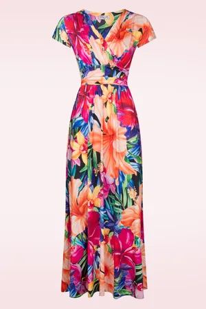 Vintage Chic Rinda Tropical Maxikleid in Multi