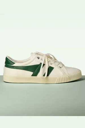 Gola Mark Cox Tennis Sneaker in Weiß und Dunkelgrün