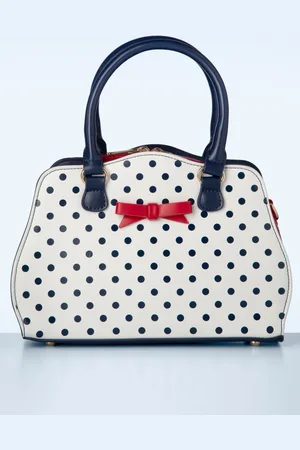 Banned Retro Mohn Polka Handtasche in Weiß