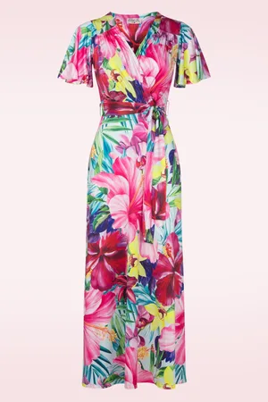 Vintage Chic Tammy Tropical Flower Maxikleid in Multi