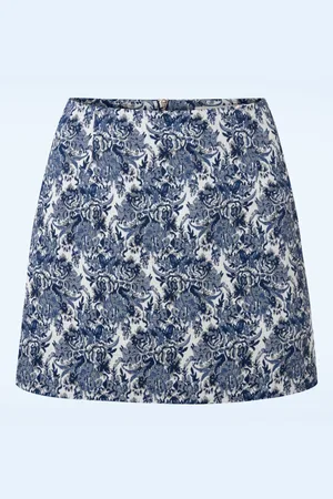 Louche Aubin Wedgwood Jacquard A-line Minirock in