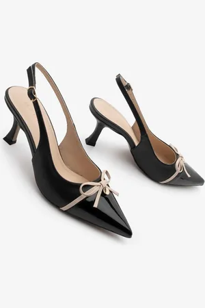 Marjin Stiletto-schuhe Mit Spitzer Zehenpartie Und Schleife, Detailliertem Slingback-absatz, Norvez- - 37