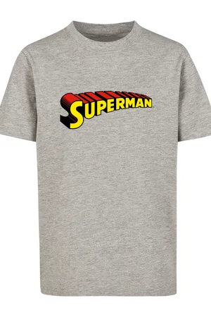 F4NT4STIC Kinder Dc Comics Superman Telescopic Crackle Logo-wht With Kids Basic Tee - Standard