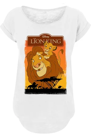 F4NT4STIC Disney The Lion King Simba And Mufasa With Ladies Long Slub Tee für Damen - L