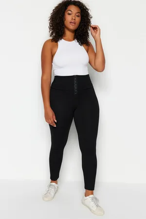 Trendyol Schwarze Korsett-leggings Mit Hoher Taille – Übergröße für Damen - 3XL