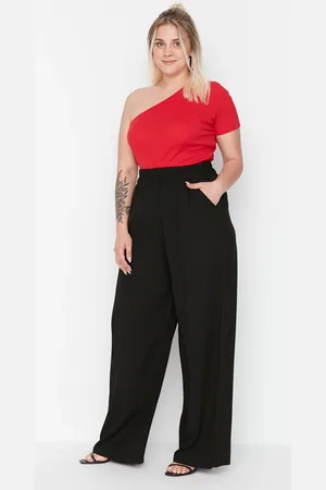 Trendyol Schwarze Hose Aus Gewebter Viskose für Damen - 44