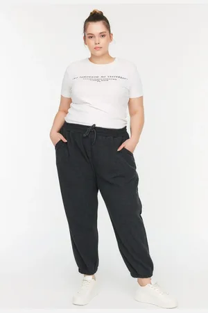 Trendyol Anthrazitfarbene Dünne Jogger-strick-jogginghose für Damen - XL