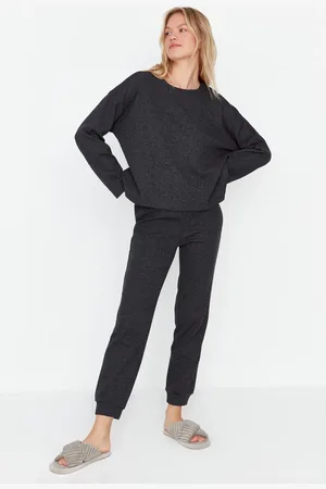Trendyol Gestricktes Pyjama-set Aus Geräuchertem Waffelstoff für Damen - XS