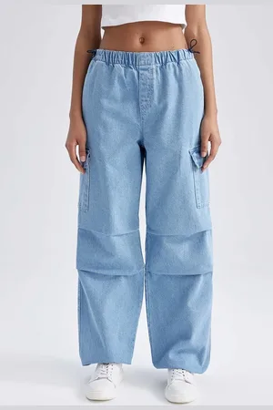 DeFacto Jogger Knöchellänge 100 Baumwolle Fallschirm Jeans Hose A3472ax23sm für Damen - 40