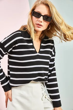 Bianco Lucci Strickpullover Mit Rollkragen Und Streifenmuster für Damen - Standard