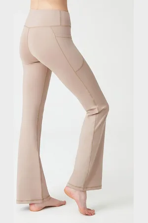 LOS OJOS Beigefarbene, Glättende -strumpfhose Mit Hoher Taille Und Ausgestelltem Bein Und Doppelter Tasche für Damen - XL