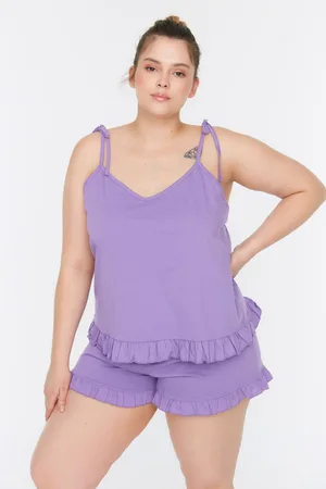 Trendyol Pyjama-set Mit Riemchen Und Rüschendetail für Damen - 2XL