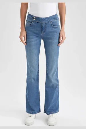 DeFacto Flare Fit Jeanshose Mit Ausgestelltem Bein Und Niedriger Taille für Damen - 38