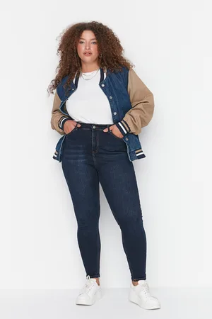 Trendyol Marineblaue, Dehnbare Skinny-jeans Mit Hoher Taille für Damen - 48