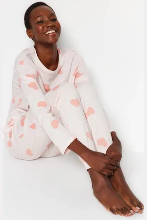 Trendyol Pyjama-set Mit Herz-puder, 100 % Baumwolle – für Damen - S