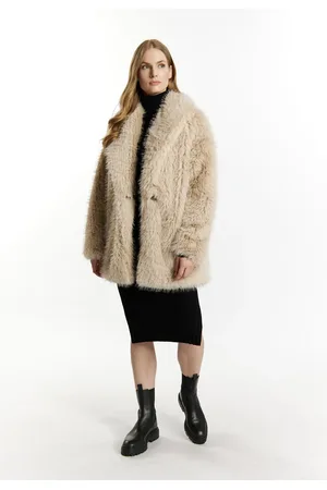 Dreimaster Vintage Übergangsmantel Aus Webpelz Altiplano für Damen - 2XL