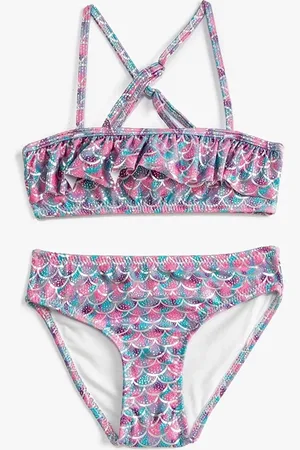 Koton Hellblau Gemustertes Mädchen-bikini-set für Damen - 5–6 Jahre