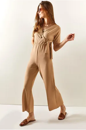 Olalook Jumpsuit In Mit Zweireihigem Kragen Und Seitlichem Gürtel für Damen - L