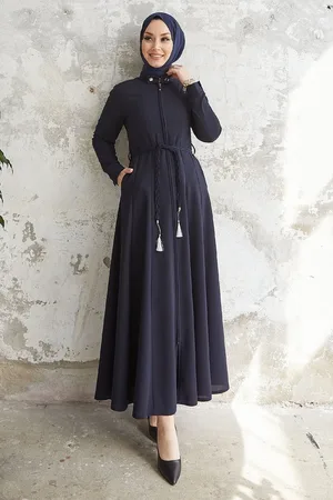 Instyle Marineblauer Sivya Ferace – Knopfdetails Und Gestrickt für Damen - 46