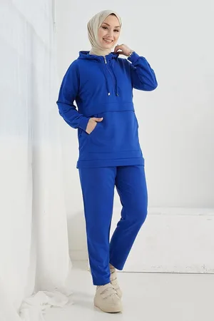 Instyle Arves Doppelanzug Mit Reißverschluss Und Kapuze – Saksblau für Damen - 36