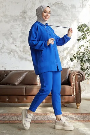 Instyle Amor Basic Zweiteiliger Anzug – Saks Blue für Damen - 40