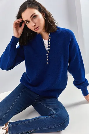 Bianco Lucci Strickpullover Mit Knopfloch-rollkragenpullover für Damen - Standard