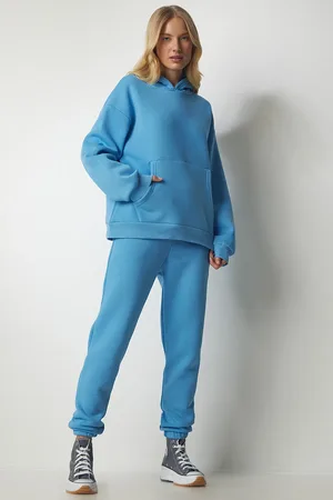 Happiness istanbul Himmelblaues Trainingsanzug-set Mit Kapuze für Damen - 42
